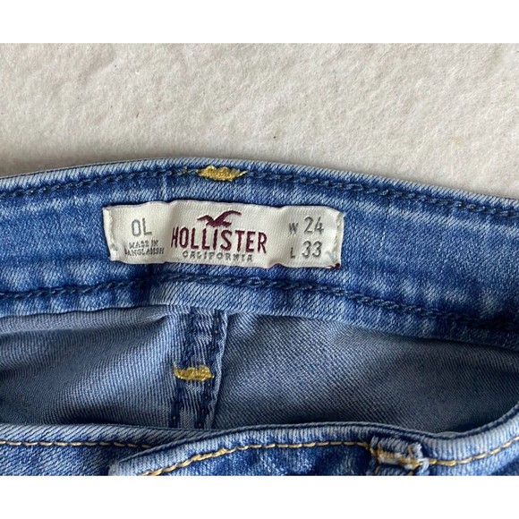 Hollister Jeans Womens Distressed Low Rise Medium Wash Denim Blue Size 24x33 - Picture 6 of 12
